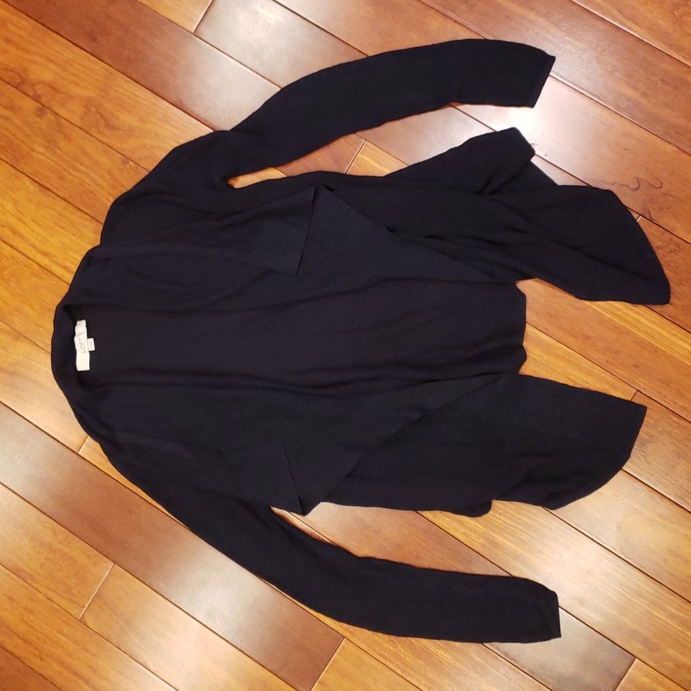 LOFT Black Draped Ftont Cardigan Women's size Small